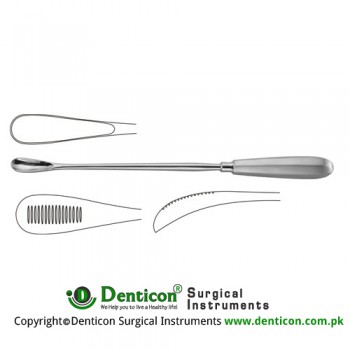 Cuzzi Placenta Scoop Blunt - Back Side Serrated Stainless Steel, 30 cm - 11 3/4" Cup Size 17 mm